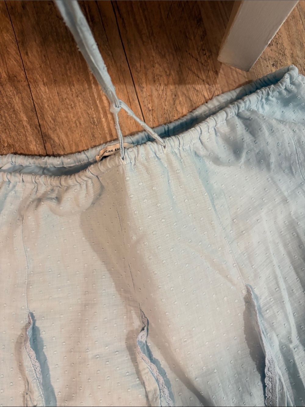 American Eagle Outfitters Light Blue Ruffled A-Line Skirt - Picture 5 of 5